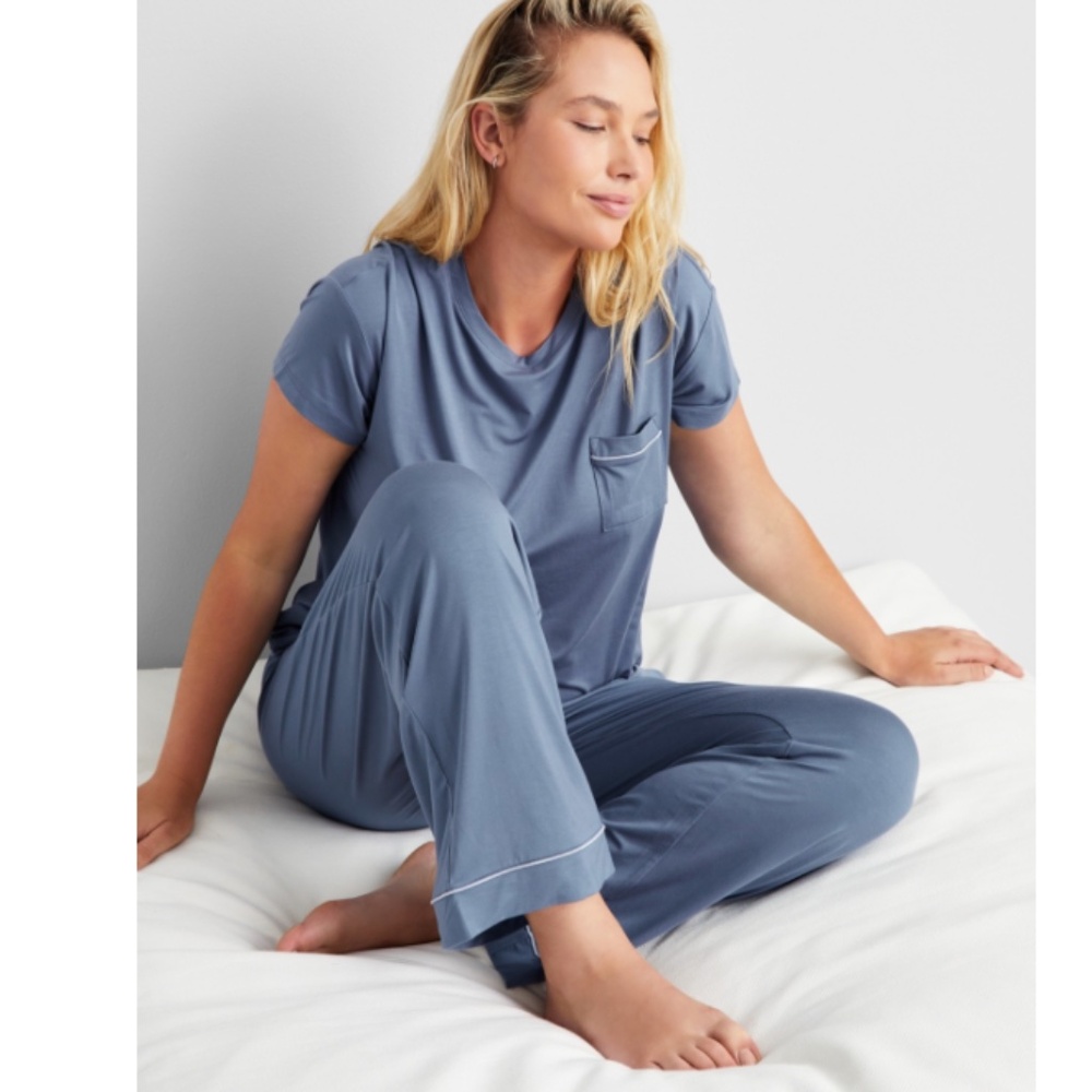 State of Day Women's 2-Pc. Fluid Knit Pajamas Set, Size: M, Storm Cloud, NWT